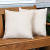 Sunnydaze Indoor and Outdoor Decorative Throw Pillow Covers – Covers ONLY – Set of 2 Square Pillow Covers – Zipper Closures – Weather-Resistant Polyester – Chevron Bliss – 17 x 17 Inches(Beige)