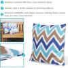 Sunnydaze Indoor and Outdoor Decorative Throw Pillow Covers – Covers ONLY – Set of 2 Square Pillow Covers – Zipper Closures – Weather-Resistant Polyester – Chevron Bliss – 17 x 17 Inches(Chevron Bliss)