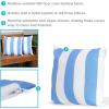 Sunnydaze Indoor and Outdoor Decorative Throw Pillow Covers – Covers ONLY – Set of 2 Square Pillow Covers – Zipper Closures – Weather-Resistant Polyester – Chevron Bliss – 17 x 17 Inches(Beach-bound Stripe)
