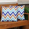 Sunnydaze Indoor and Outdoor Decorative Throw Pillow Covers – Covers ONLY – Set of 2 Square Pillow Covers – Zipper Closures – Weather-Resistant Polyester – Chevron Bliss – 17 x 17 Inches(Chevron Bliss)