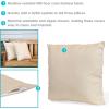 Sunnydaze Indoor and Outdoor Decorative Throw Pillow Covers – Covers ONLY – Set of 2 Square Pillow Covers – Zipper Closures – Weather-Resistant Polyester – Chevron Bliss – 17 x 17 Inches(Beige)