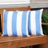 Sunnydaze Indoor and Outdoor Decorative Throw Pillow Covers – Covers ONLY – Set of 2 Square Pillow Covers – Zipper Closures – Weather-Resistant Polyester – Chevron Bliss – 17 x 17 Inches(Beach-bound Stripe)