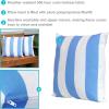 Sunnydaze Indoor and Outdoor Decorative Throw Pillows Set of 2 with Zipper Closures and Inserts – 17-Inch Square Patio Furniture Accents – Weather-Resistant Polyester – Chevron Bliss(Beach-bound Stripe)