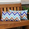 Sunnydaze Indoor and Outdoor Decorative Throw Pillows Set of 2 with Zipper Closures and Inserts – 17-Inch Square Patio Furniture Accents – Weather-Resistant Polyester – Chevron Bliss(Chevron Bliss)