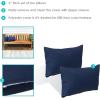 Sunnydaze Indoor and Outdoor Decorative Throw Pillows Set of 2 with Zipper Closures and Inserts – 17-Inch Square Patio Furniture Accents – Weather-Resistant Polyester – Chevron Bliss(Navy)
