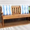 Sunnydaze Tufted Indoor and Outdoor Decorative Throw Pillows – 19-Inch Square Patio Cushions Set of 2 – Weather-Resistant Polyester – Beach-Bound Stripe(Beach-bound Stripe)