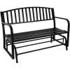 Sunnydaze 50-Inch 2-Person Glider Garden Bench – 615-Pound Weight Capacity – Black