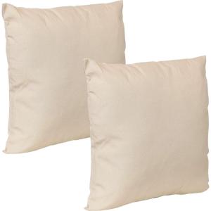 Sunnydaze Indoor and Outdoor Decorative Throw Pillow Covers – Covers ONLY – Set of 2 Square Pillow Covers – Zipper Closures – Weather-Resistant Polyester – Chevron Bliss – 17 x 17 Inches(Beige)