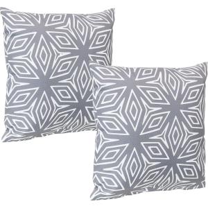 Sunnydaze Indoor and Outdoor Decorative Throw Pillows Set of 2 with Zipper Closures and Inserts – 17-Inch Square Patio Furniture Accents – Weather-Resistant Polyester – Chevron Bliss(Gray Geometric)