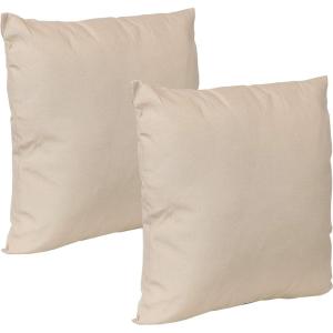 Sunnydaze Indoor and Outdoor Decorative Throw Pillows Set of 2 with Zipper Closures and Inserts – 17-Inch Square Patio Furniture Accents – Weather-Resistant Polyester – Chevron Bliss(Beige)