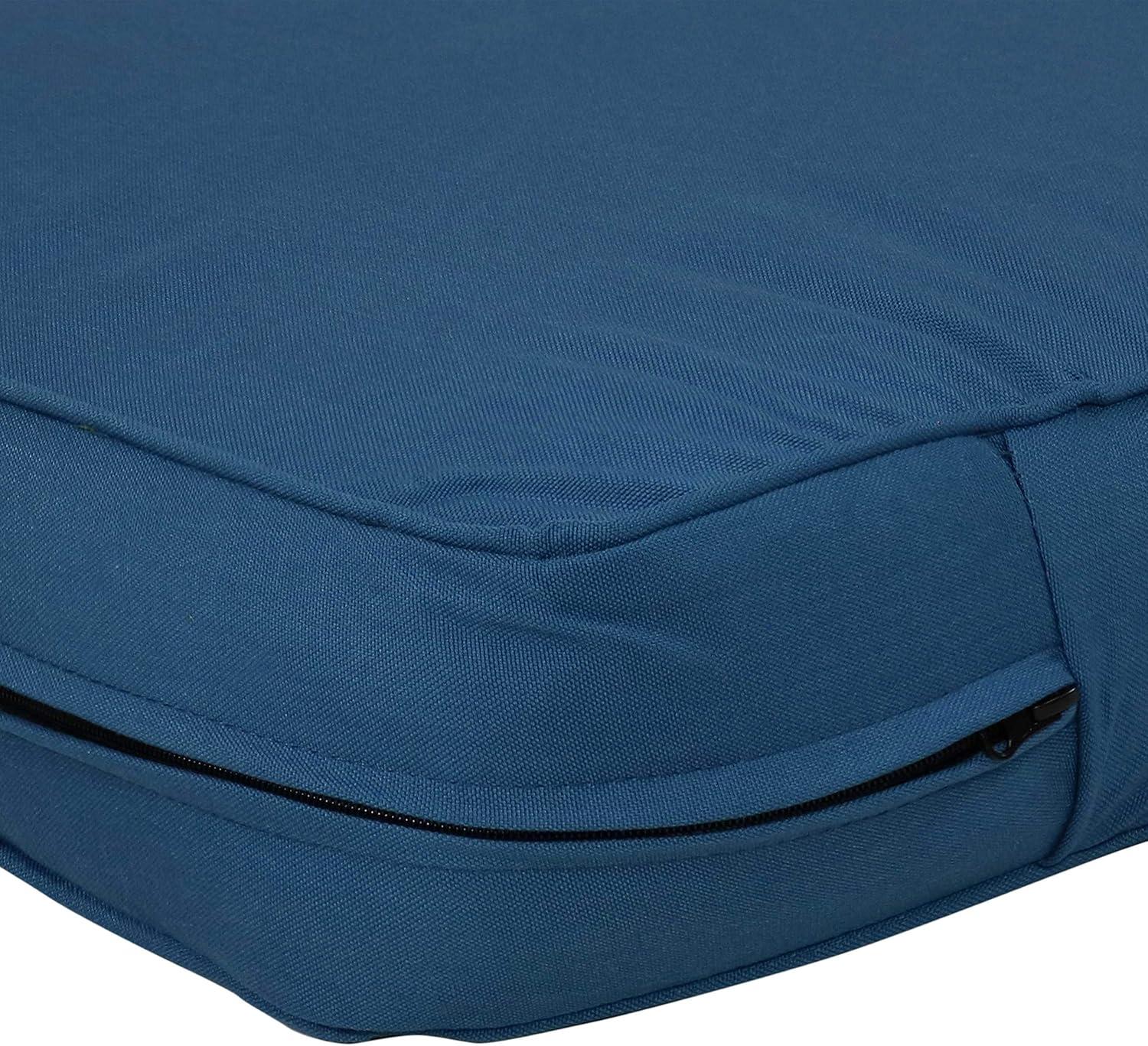 image:imageSunnydaze 2Piece IndoorOutdoor Back and Seat Cushion Set for Deep Seating Patio Chair GrayBlue