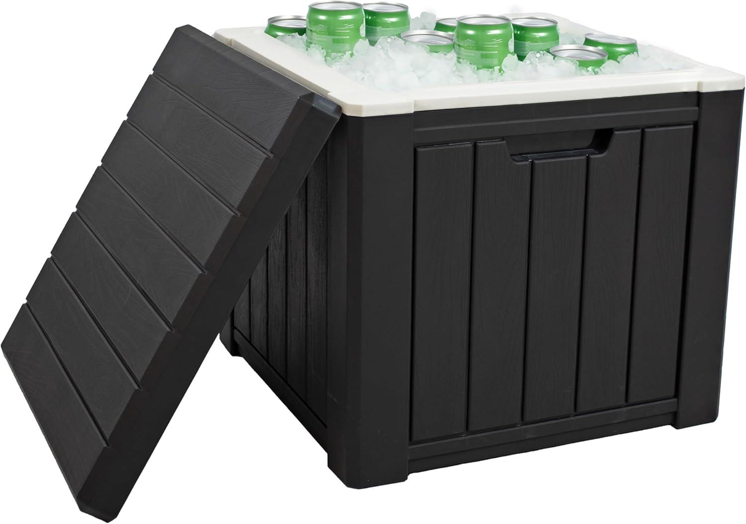 image:imageSunnydaze 9Gallon Outdoor Beverage Cooler Insulated Ice Chest Holds 40 12Ounce Cans Black