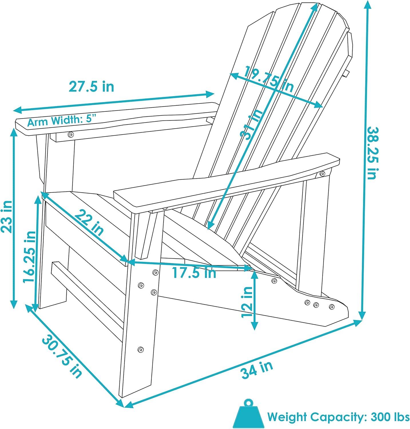 image:imageSunnydaze AllWeather Upright Adirondack Chair for Patio or Yard 300Pound Capacity 3825Inch BrownBrown