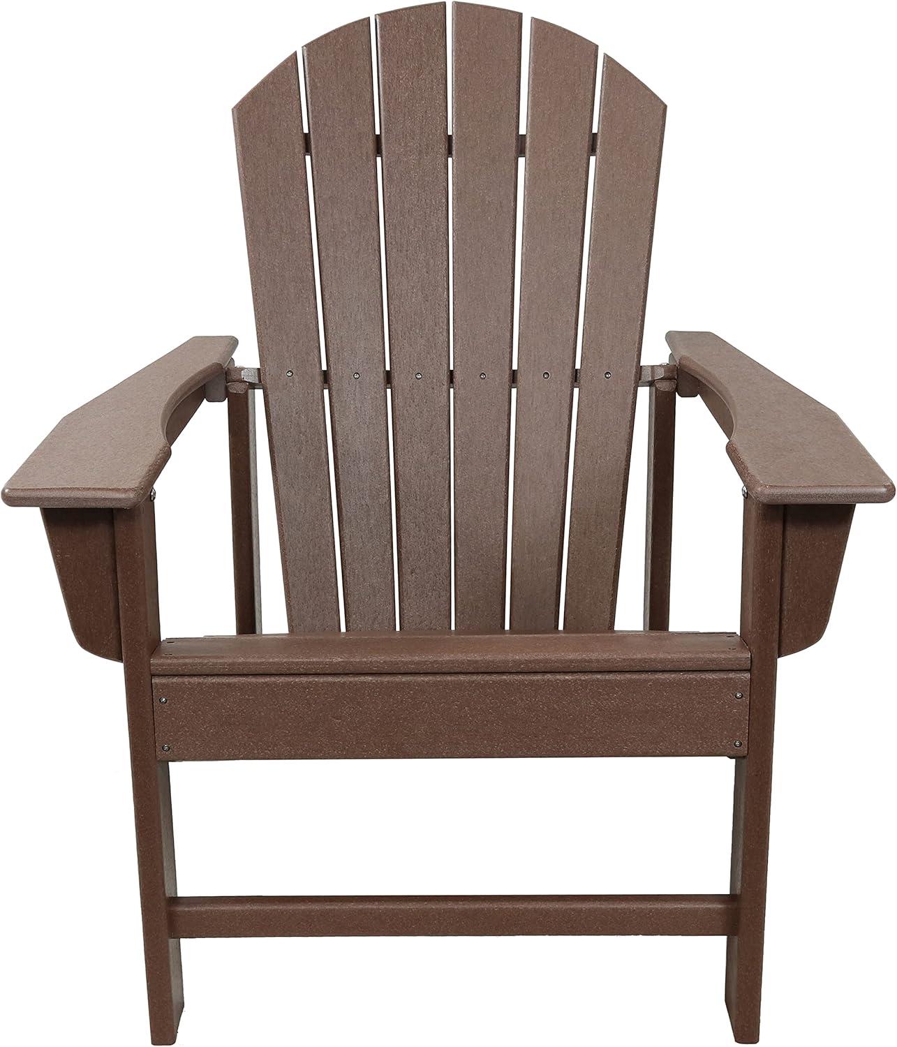 image:imageSunnydaze AllWeather Upright Adirondack Chair for Patio or Yard 300Pound Capacity 3825Inch BrownBrown