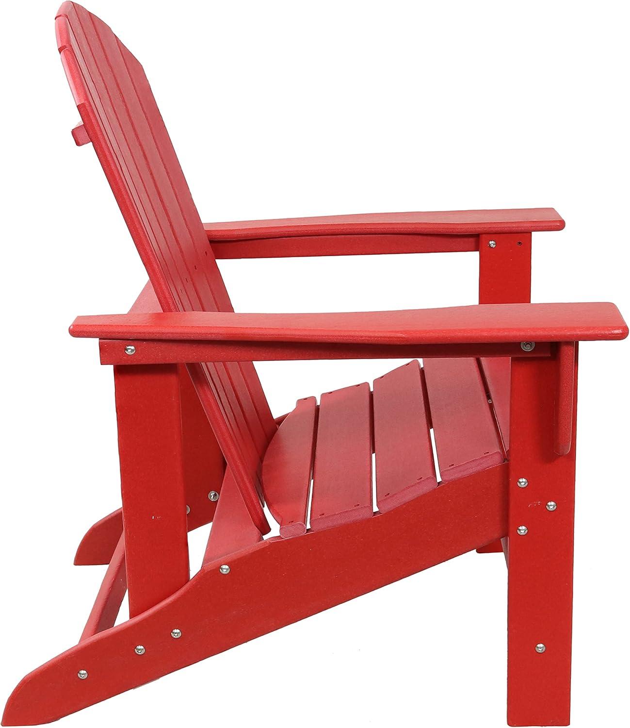 image:imageSunnydaze AllWeather Upright Adirondack Chair for Patio or Yard 300Pound Capacity 3825Inch BrownRed