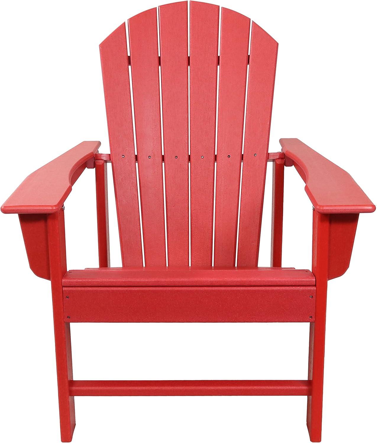 image:imageSunnydaze AllWeather Upright Adirondack Chair for Patio or Yard 300Pound Capacity 3825Inch BrownRed