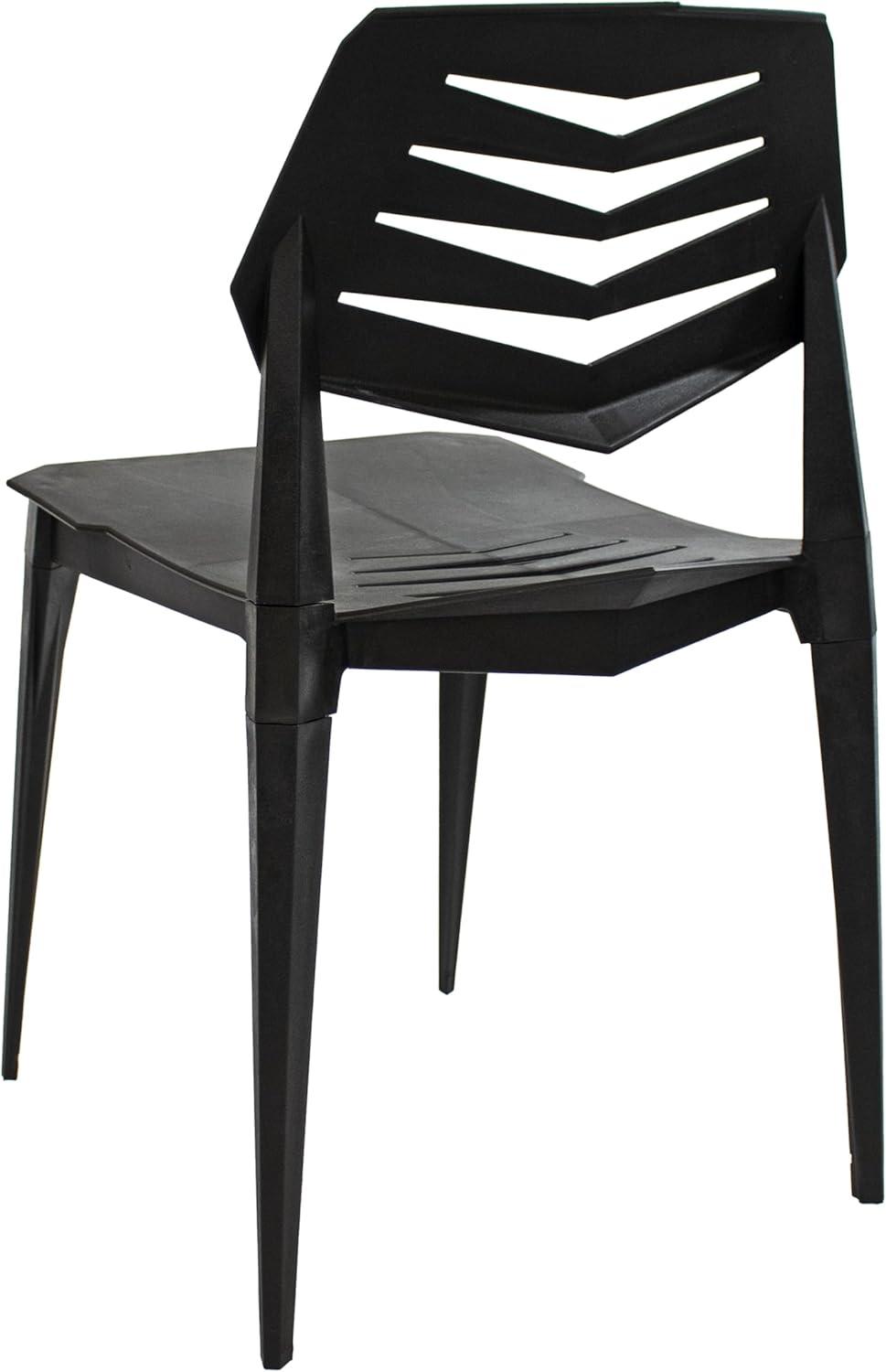 image:imageSunnydaze Plastic Outdoor Dining Chair Matisse Polypropylene AllWeather Patio Chair for The Kitchen Porch or Deck WhiteBlack