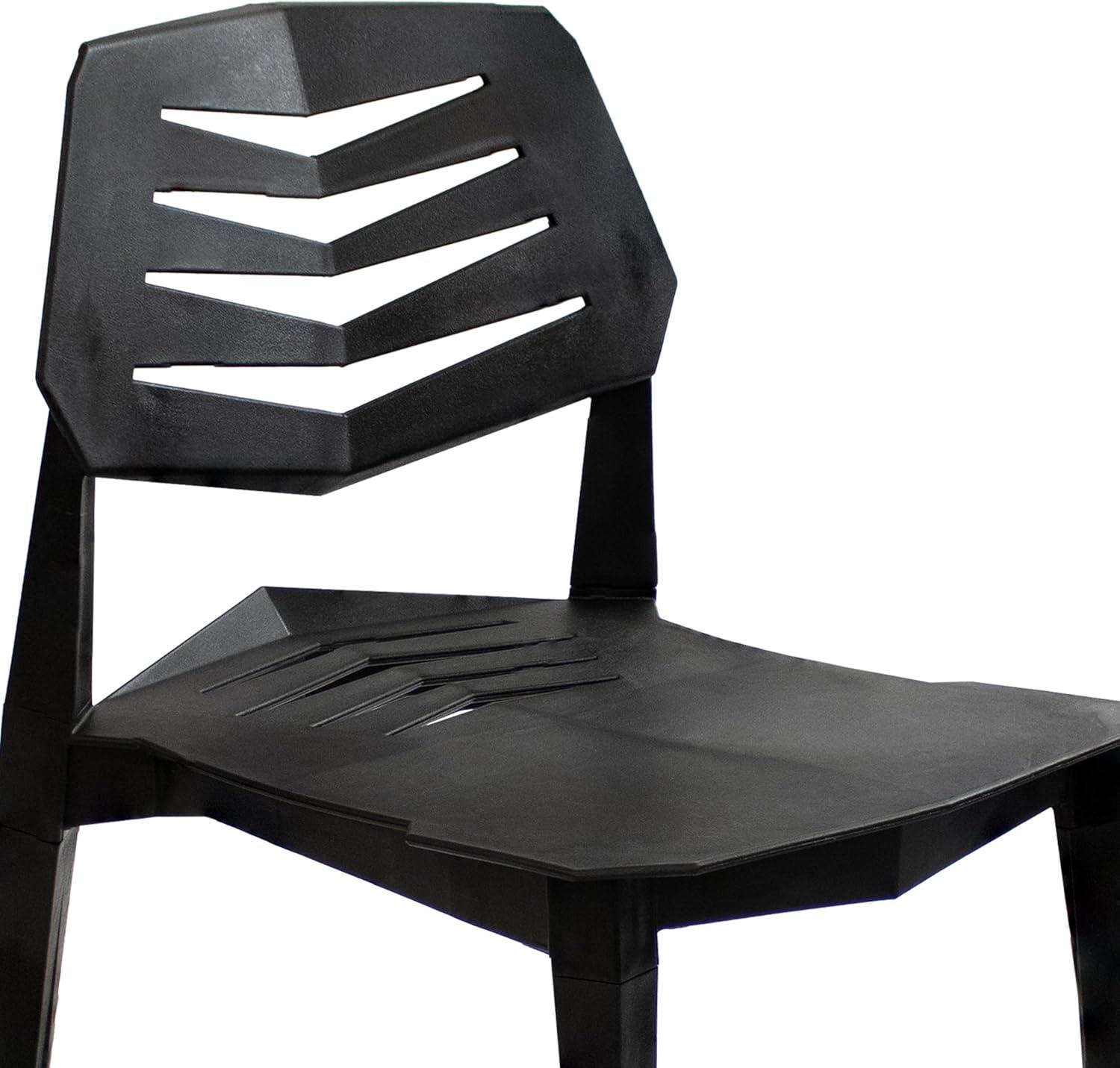 image:imageSunnydaze Plastic Outdoor Dining Chair Matisse Polypropylene AllWeather Patio Chair for The Kitchen Porch or Deck WhiteBlack