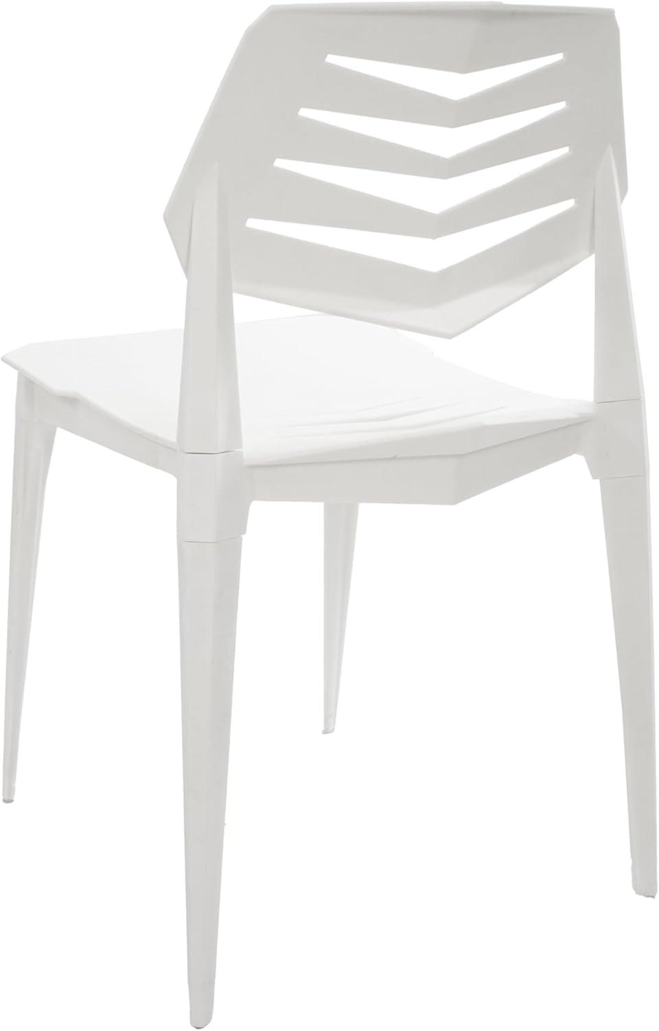image:imageSunnydaze Plastic Outdoor Dining Chair Matisse Polypropylene AllWeather Patio Chair for The Kitchen Porch or Deck WhiteWhite