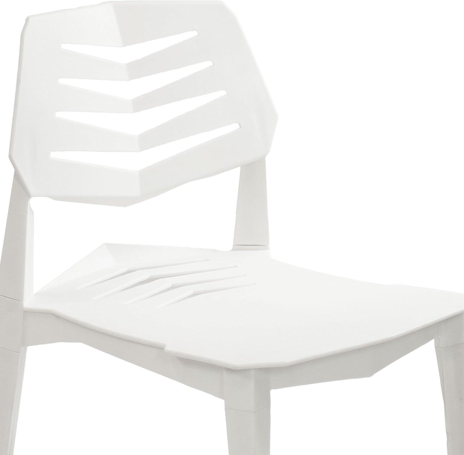 image:imageSunnydaze Plastic Outdoor Dining Chair Matisse Polypropylene AllWeather Patio Chair for The Kitchen Porch or Deck WhiteWhite