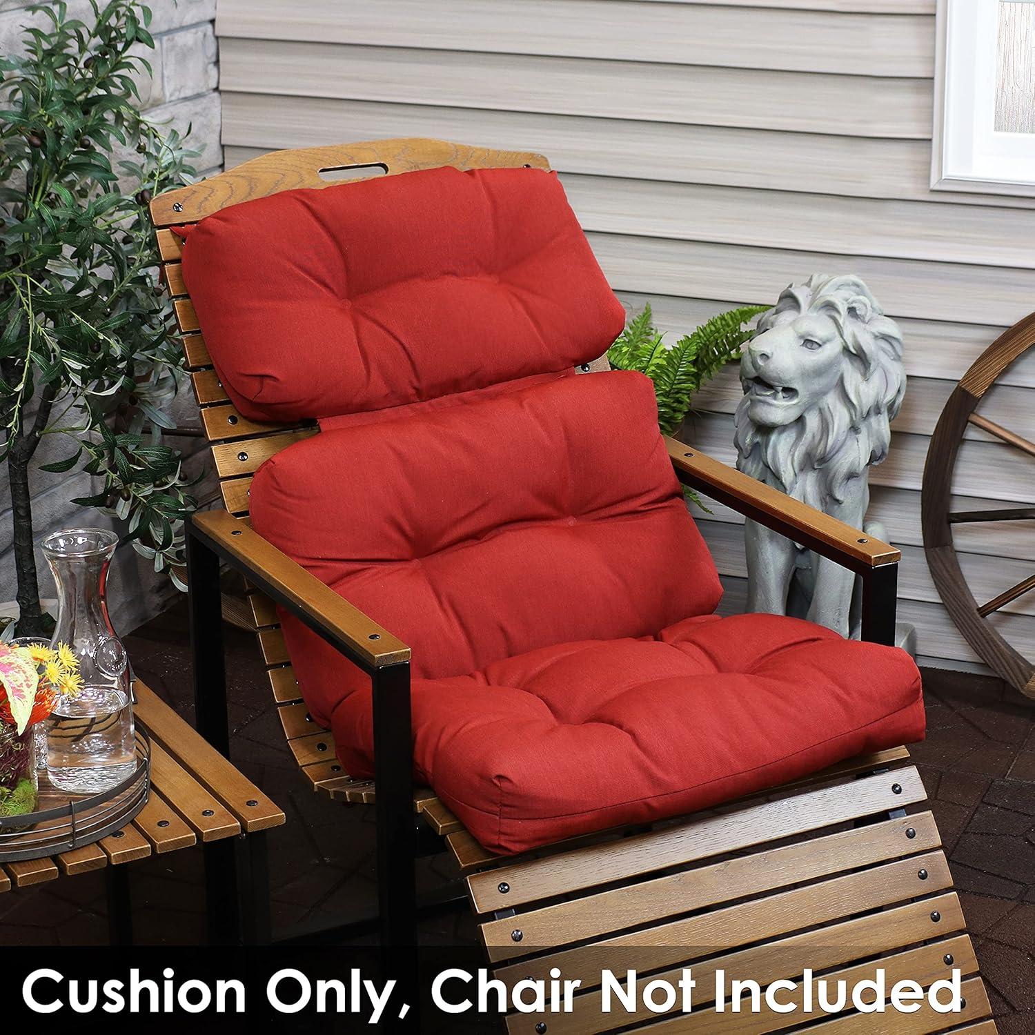 image:imageSunnydaze Tufted High Back Chair Cushion 23 Inches Wide x 47 Inches Long 300 D Olefin Fabric with Polyester Fill BlueRed