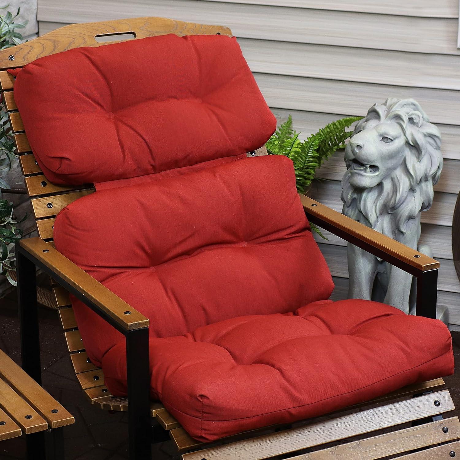 image:imageSunnydaze Tufted High Back Chair Cushion 23 Inches Wide x 47 Inches Long 300 D Olefin Fabric with Polyester Fill BlueRed
