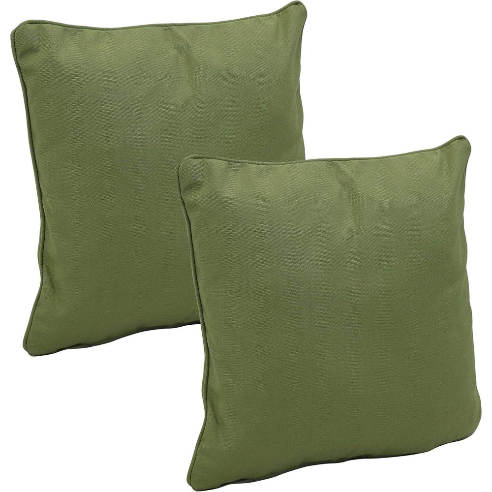 image:imageSunnydaze 16Inch Square IndoorOutdoor Olefin Throw Pillows  Set of 2  Dark GreenDark Green