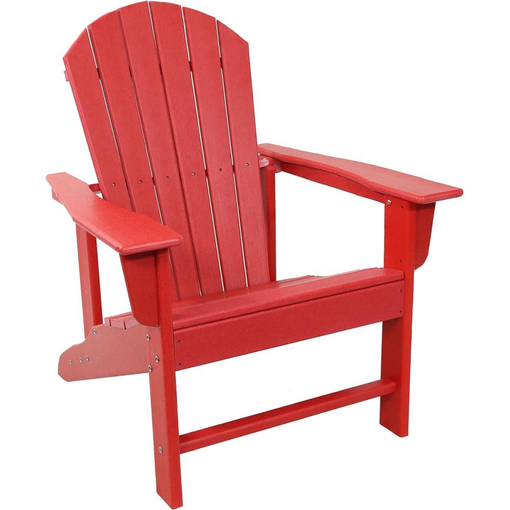 image:imageSunnydaze AllWeather Upright Adirondack Chair for Patio or Yard 300Pound Capacity 3825Inch BrownRed