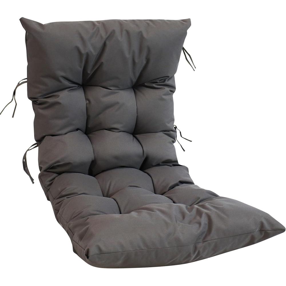 image:imageSunnydaze Outdoor Egg Chair Cushion Replacement  Cozy Polypropylene Fill  for Patio Backyard or Front Porch  GrayGray