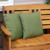 Sunnydaze 16-Inch Square Indoor/Outdoor Olefin Throw Pillows – Set of 2 – Dark Green(Dark Green)