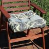 Sunnydaze 20-Inch Square Tufted Indoor/Outdoor Patio Cushions – Set of 2 – Neutral Stripes(Modern Jazz)