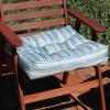 Sunnydaze 20-Inch Square Tufted Indoor/Outdoor Patio Cushions – Set of 2 – Neutral Stripes(Neutral Stripes)