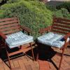 Sunnydaze 20-Inch Square Tufted Indoor/Outdoor Patio Cushions – Set of 2 – Neutral Stripes(Neutral Stripes)