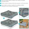 Sunnydaze 20-Inch Square Tufted Indoor/Outdoor Patio Cushions – Set of 2 – Neutral Stripes(Neutral Stripes)