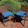 Sunnydaze 20-Inch Square Tufted Olefin Outdoor Patio Cushions – Set of 2 – for Indoor or Outdoor Use – Blue(Blue)