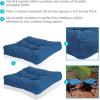 Sunnydaze 20-Inch Square Tufted Olefin Outdoor Patio Cushions – Set of 2 – for Indoor or Outdoor Use – Blue(Blue)