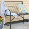 Sunnydaze 2-Person Outdoor Garden Bench – Argyle Diamond Iron Patio Bench – Black – 42.25″ W