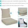 Sunnydaze 2-Piece Indoor/Outdoor Back and Seat Cushion Set for Deep Seating Patio Chair – Gray(Beige)