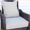 Sunnydaze 2-Piece Indoor/Outdoor Back and Seat Cushion Set for Deep Seating Patio Chair – Gray(Beige)