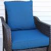 Sunnydaze 2-Piece Indoor/Outdoor Back and Seat Cushion Set for Deep Seating Patio Chair – Gray(Blue)