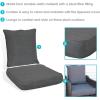 Sunnydaze 2-Piece Indoor/Outdoor Back and Seat Cushion Set for Deep Seating Patio Chair – Gray(Gray)