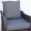 Sunnydaze 2-Piece Indoor/Outdoor Back and Seat Cushion Set for Deep Seating Patio Chair – Gray(Gray)
