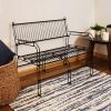 Sunnydaze 30.75-Inch H 2-Person Modern Steel Wire Outdoor Bench – 370-Pound Weight Capacity – Indoor and Outdoor Use – Black