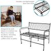 Sunnydaze 30.75-Inch H 2-Person Modern Steel Wire Outdoor Bench – 370-Pound Weight Capacity – Indoor and Outdoor Use – Black