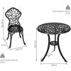 Sunnydaze 3-Piece Black Outdoor Cast Aluminum Patio Bistro Set