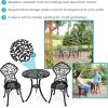 Sunnydaze 3-Piece Black Outdoor Cast Aluminum Patio Bistro Set