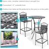 Sunnydaze 3-Piece Outdoor Wrought Iron Bar Chair and Table Set with Scrolling Design – 1 Table and 2 Chairs – Black