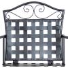 Sunnydaze 3-Piece Outdoor Wrought Iron Bar Chair and Table Set with Scrolling Design – 1 Table and 2 Chairs – Black
