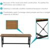 Sunnydaze 47.25-Inch x 15.25-Inch European Chestnut Wood Dining Bench with Black Powder-Coated Steel Frame – 420 lb Weight Capacity