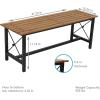 Sunnydaze 47.25-Inch x 15.25-Inch European Chestnut Wood Dining Bench with Black Powder-Coated Steel Frame – 420 lb Weight Capacity